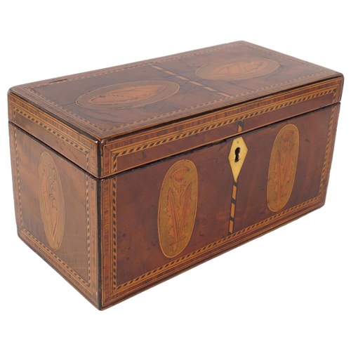 32 - GEORGE III MAHOGANY TEA CADDY