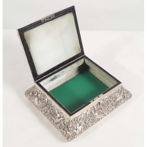 37 - LARGE SILVER JEWELLERY BOX