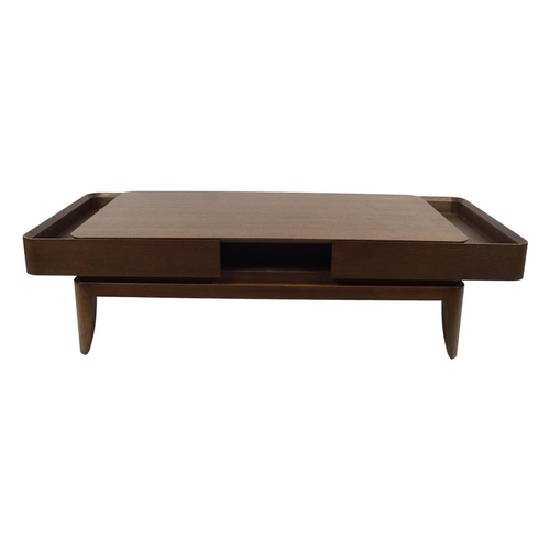 42 - LARGE DESIGNER TEAK COFFEE TABLE