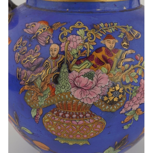 601 - VICTORIAN JAPANNED JAR AND COVER