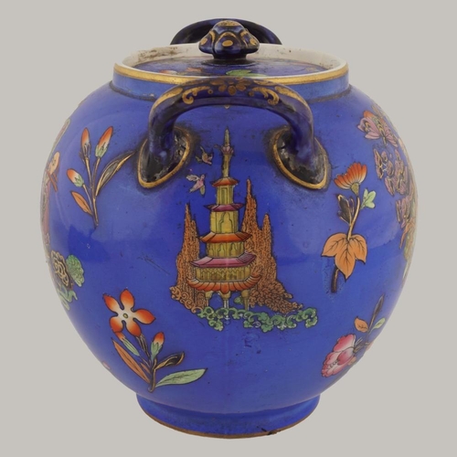 601 - VICTORIAN JAPANNED JAR AND COVER