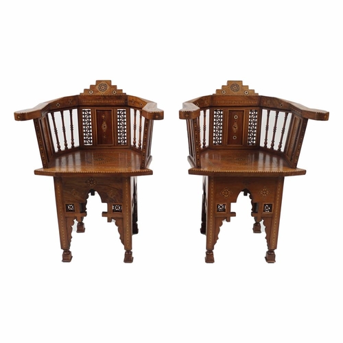 603 - PAIR 19TH-CENTURY DAMASCUS CHAIRS