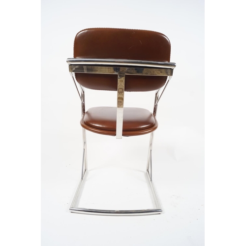 609 - DESIGNER LEATHER & CHROME DESK CHAIR