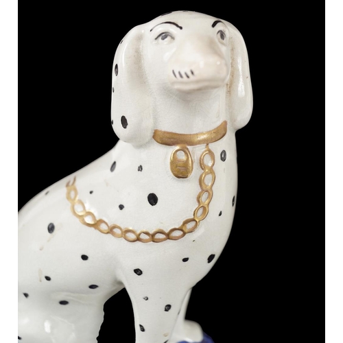 614 - PAIR STAFFORDSHIRE DOGS