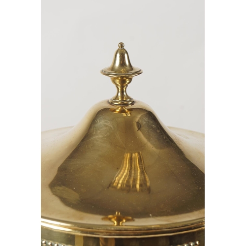 615 - EDWARDIAN NEO-CLASSICAL BRASS LOG URN