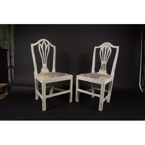 621 - PAIR GEORGE III PAINTED HEPPLEWHITE CHAIRS