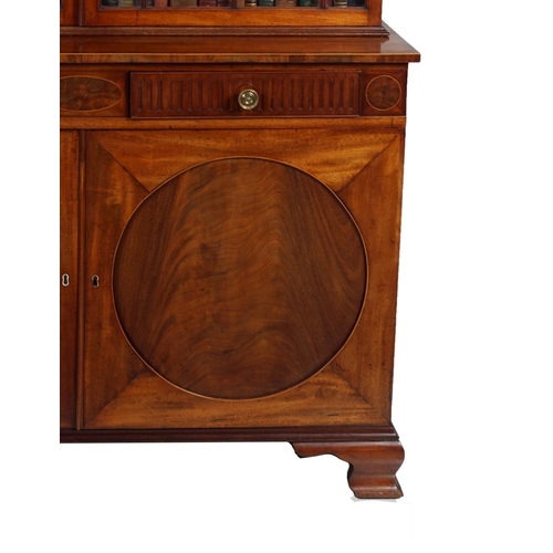 82 - GEORGE III MAHOGANY & INLAID BOOKCASE