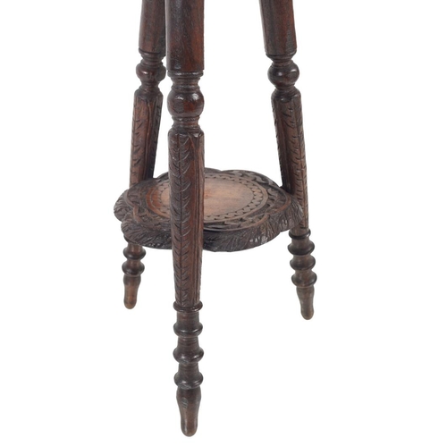 86 - CARVED EDWARDIAN CRICKET TABLE