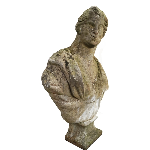 87 - PAIR BACCHANALIAN COMPOSITE STONE BUSTS