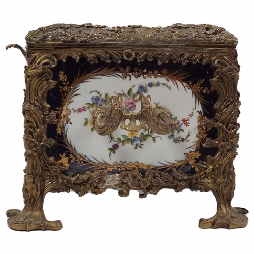 9 - LARGE SEVRES STYLE PORCELAIN JEWELLERY CASKET