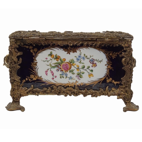 9 - LARGE SEVRES STYLE PORCELAIN JEWELLERY CASKET