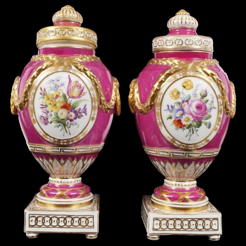 97 - PAIR 19TH-CENTURY BERLIN PORCELAIN URNS