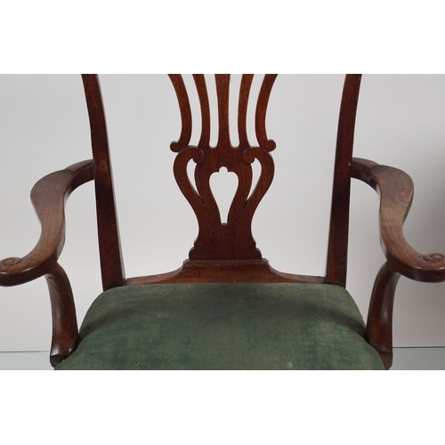 1 - 18TH-CENTURY IRISH CHIPPENDALE ELBOW CHAIR