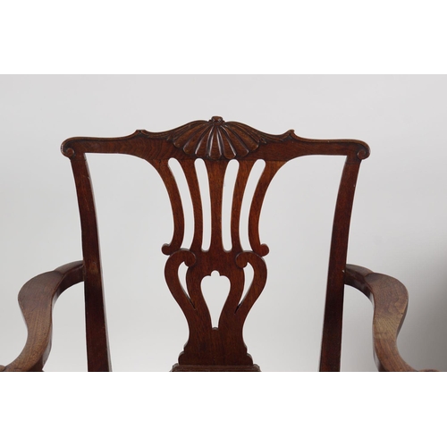 1 - 18TH-CENTURY IRISH CHIPPENDALE ELBOW CHAIR