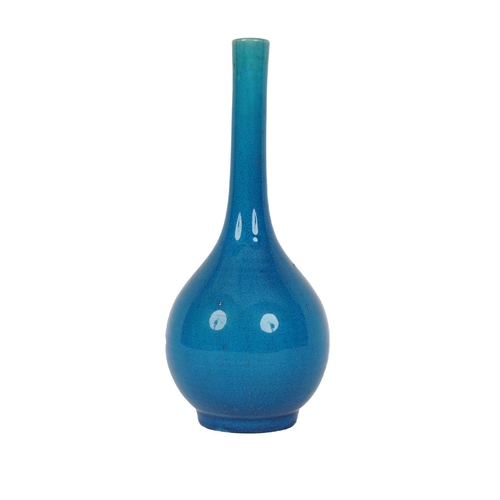 102 - EDWARDIAN BLUE GLAZE VASE