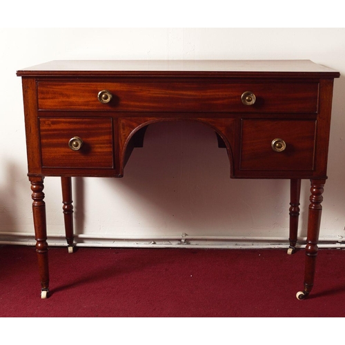 112 - REGENCY MAHOGANY KNEEHOLE DESK