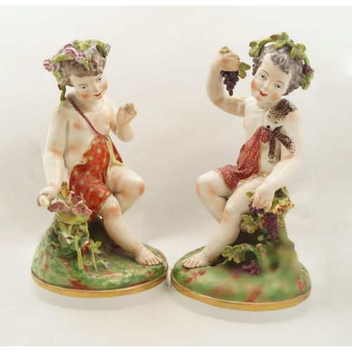 12 - PR. OF LATE 18TH-CENTURY ITALIAN MAJOLICA FIGURES