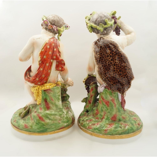 12 - PR. OF LATE 18TH-CENTURY ITALIAN MAJOLICA FIGURES