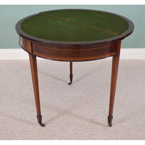 126 - EDWARDIAN MAHOGANY AND INLAID GAMES TABLE