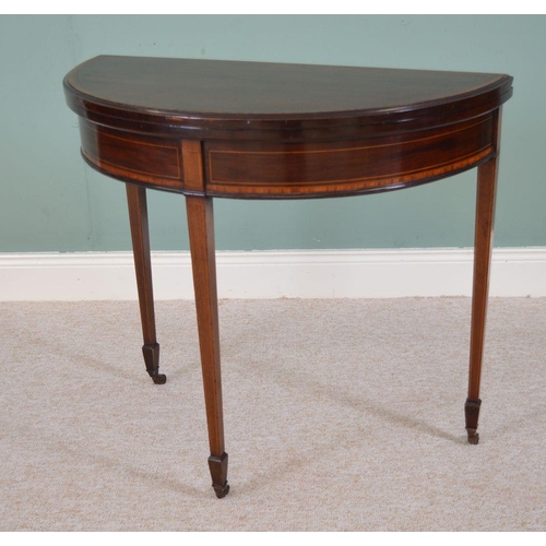 126 - EDWARDIAN MAHOGANY AND INLAID GAMES TABLE