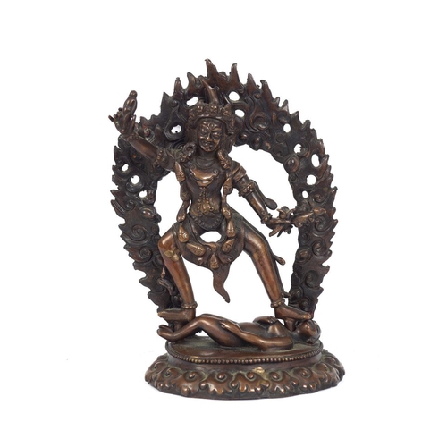 129 - TIBETAN BRONZE FIGURE OF ENLIGHTENMENT