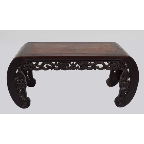 136 - CHINESE QING HARDWOOD & PANELLED TABLE STAND