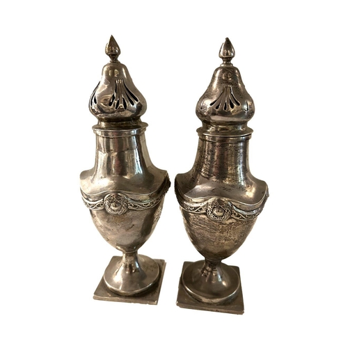 142 - PAIR SILVER SUGAR SHAKERS