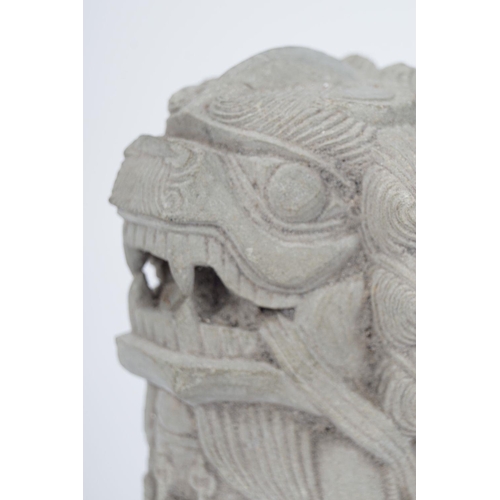 144 - CHINESE CARVED STONE FOO DOG