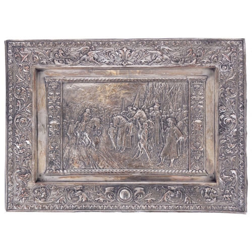 146 - 19TH-CENTURY SILVER-PLATED PICTORIAL PLAQUE