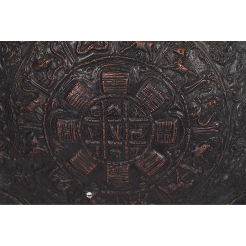 15 - TWO 19TH-CENTURY TIBETAN COPPER MANDALA PLAQUES