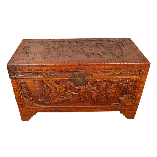 172 - PROFUSELY CARVED CHINESE TRUNK