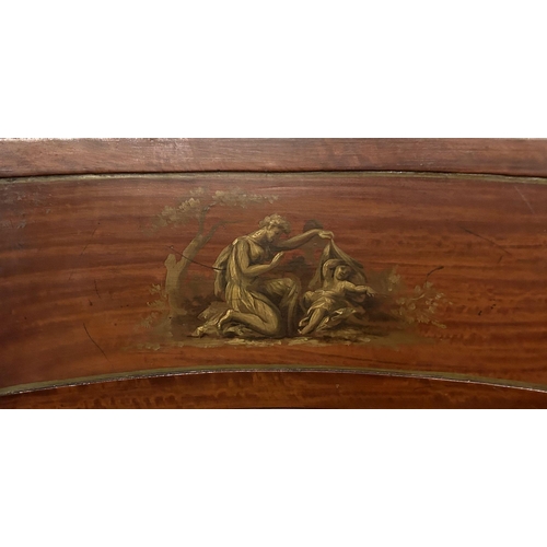 199 - REGENCY SATINWOOD AND PAINTED HALL SEAT