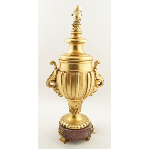 216 - LARGE GILT BRONZE TABLE LAMP