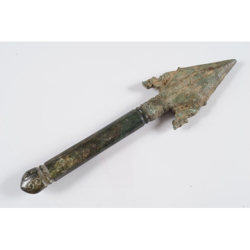 222 - CHINESE ARCHAIC CEREMONIAL BRONZE SPEAR