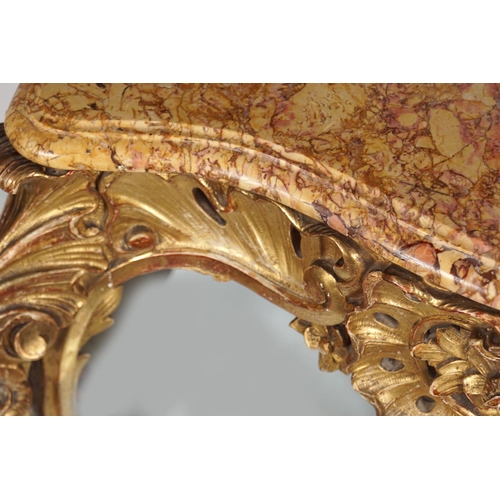 245 - 19TH-CENTURY CARVED GILTWOOD CONSOLE TABLE