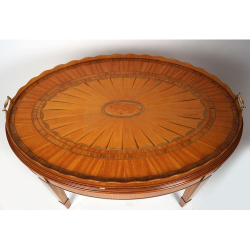 268 - SATINWOOD & PARQUETRY TRAY TOP COFFEE TABLE