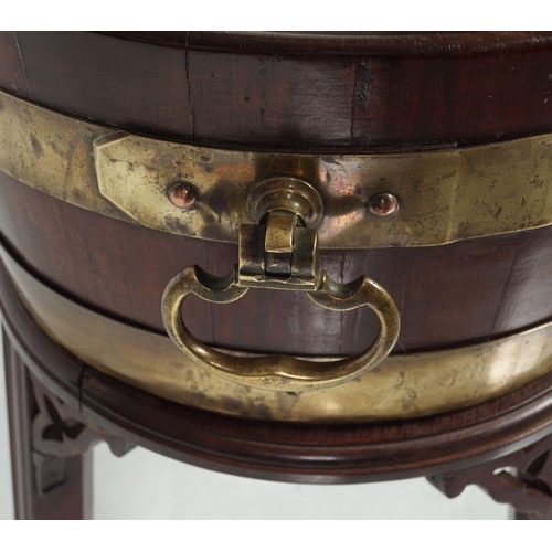 274 - GEORGE III MAHOGANY AND BRASS BOUND LOG BARREL