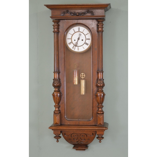 279 - 19TH-CENTURY VIENNA WALNUT CASED CLOCK