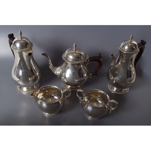 3 - 5-PIECE SILVER TEA AND COFFEE SERVICE