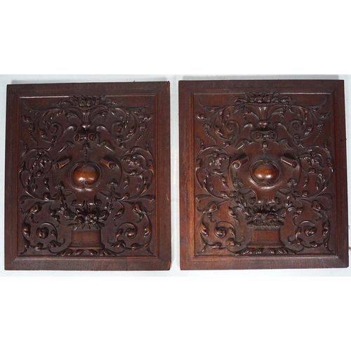 37 - PAIR OF 19TH-CENTURY CARVED WALNUT PANELS