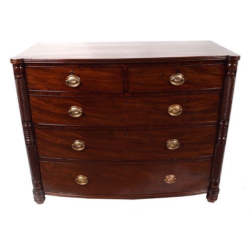 4 - 19TH-CENTURY MAHOGANY BOW-FRONT CHEST