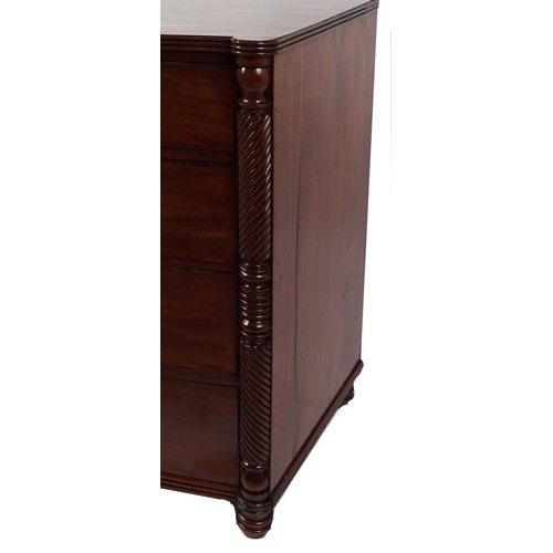 4 - 19TH-CENTURY MAHOGANY BOW-FRONT CHEST