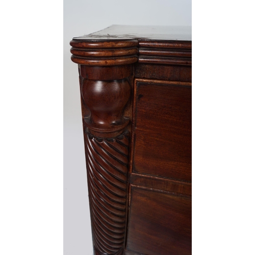 4 - 19TH-CENTURY MAHOGANY BOW-FRONT CHEST