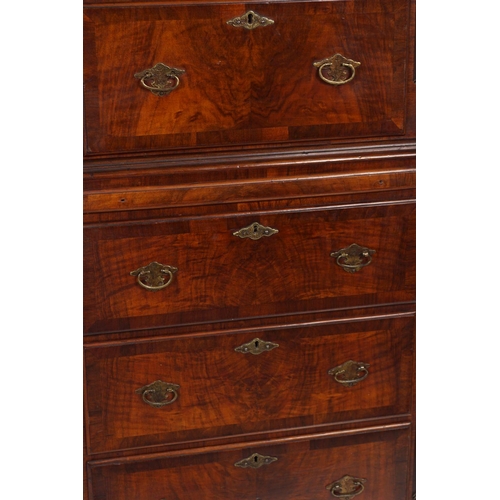 436 - GEORGE III STYLE WALNUT CHEST-ON-CHEST