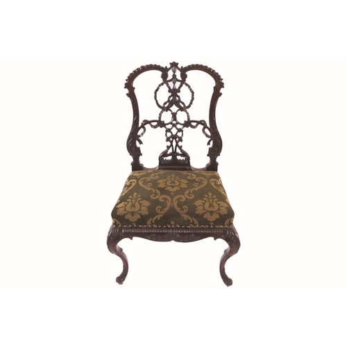 472 - 19TH-CENTURY MAHOGANY CHIPPENDALE SIDE CHAIR