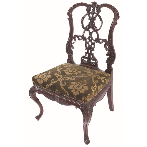 472 - 19TH-CENTURY MAHOGANY CHIPPENDALE SIDE CHAIR