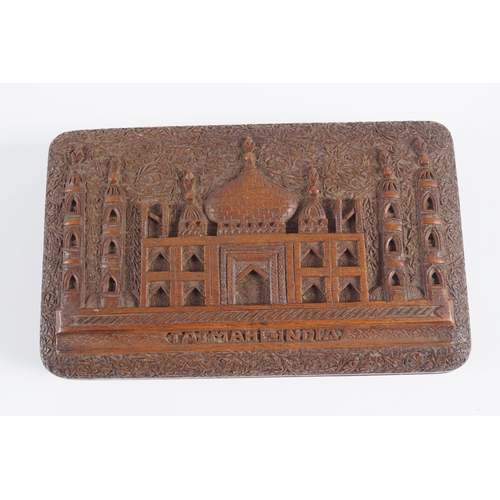 480 - TAJ MAHAL CARVED HARDWOOD JEWELLERY BOX