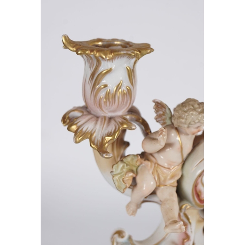 483 - 19TH-CENTURY GERMAN PORCELAIN CANDELABRA