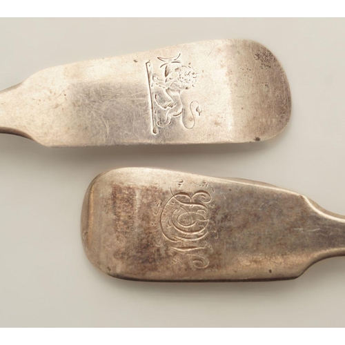 540 - PAIR IRISH SILVER SERVING SPOONS