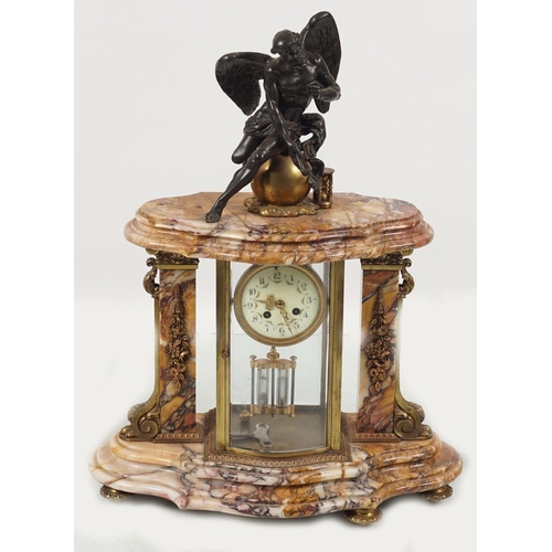 541 - 19TH-CENTURY FRENCH ORMOLU & MARBLE MANTEL CLOCK